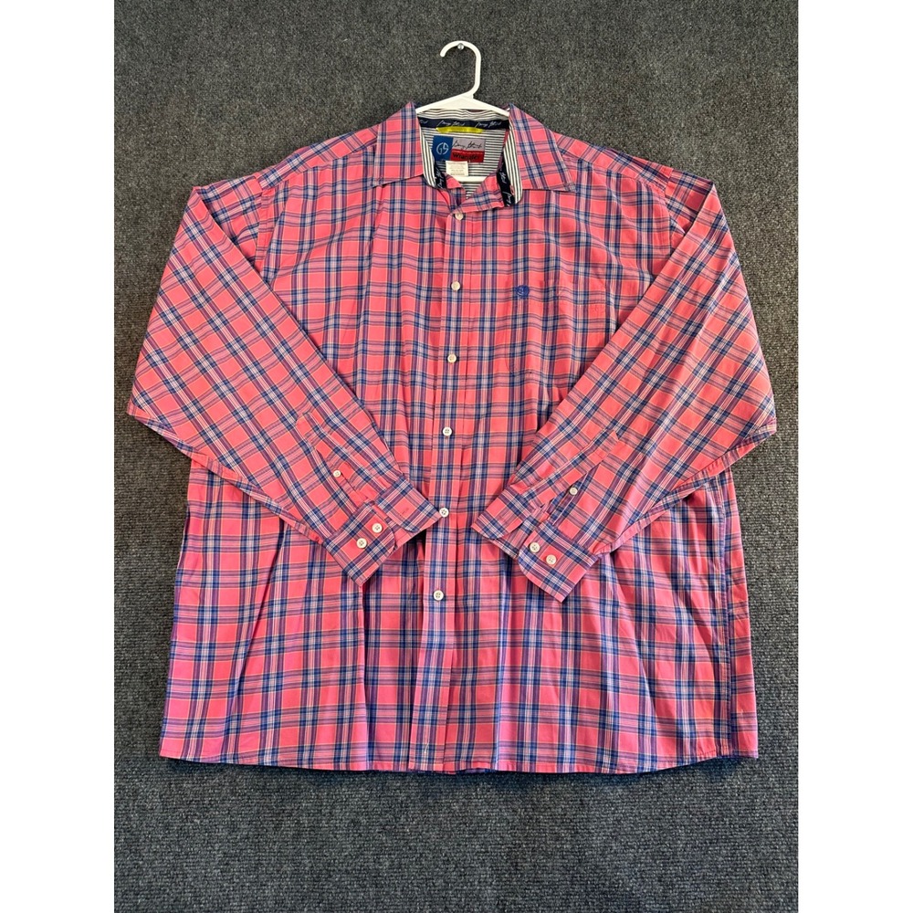 Wrangler George Strait Cowboy Cut Pink Blue Plaid Western Shirt XXL Rodeo